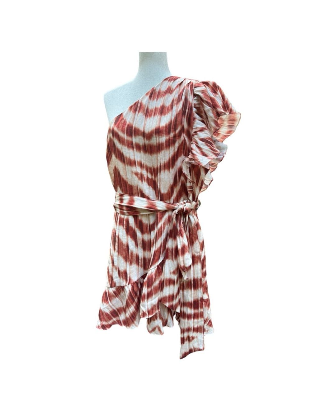 Banana Republic Linen One Shoulder Ruffle Dress Plus Size 20 Resort Boho Chic - Picture 13 of 15